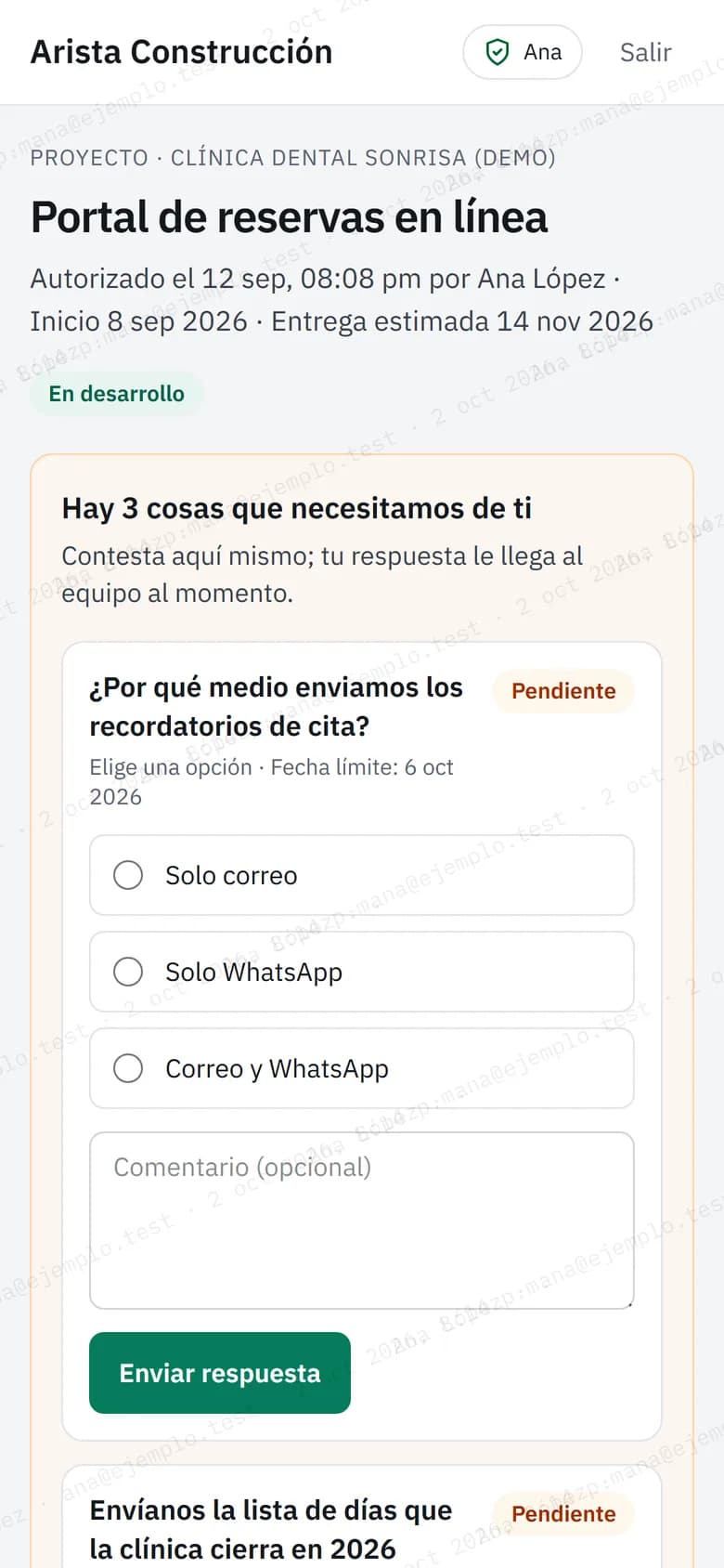 Portal del cliente en el celular